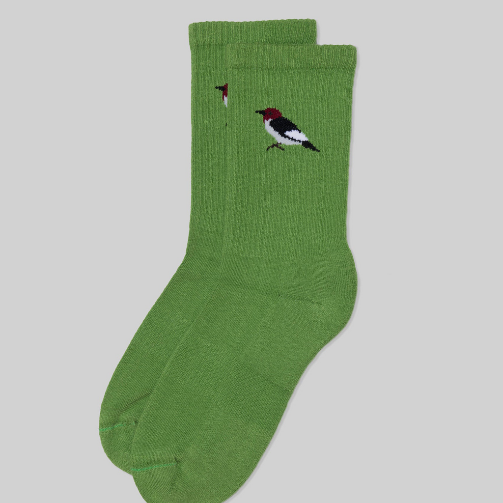 The Zoo Crew Sock: Light Green Woodpecker