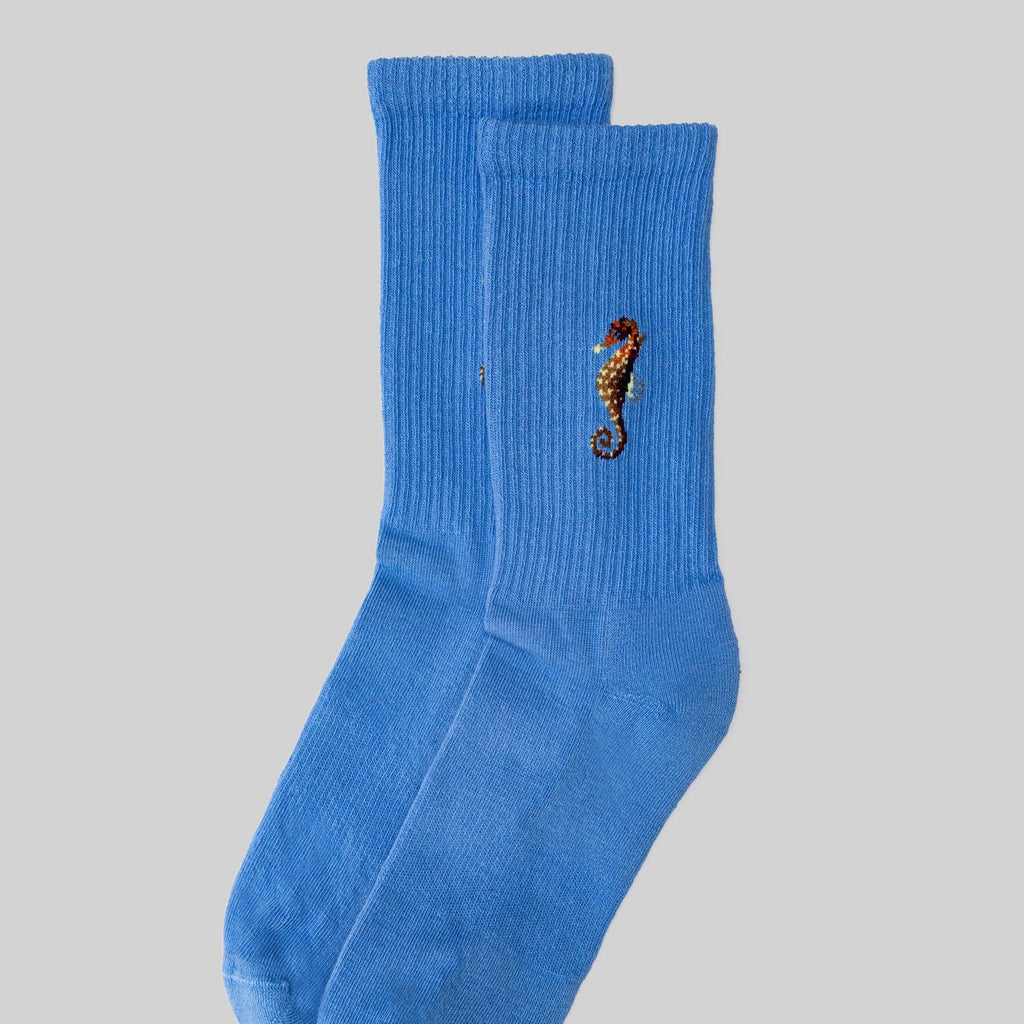 The Zoo Crew Sock: Light Blue Sea Horse
