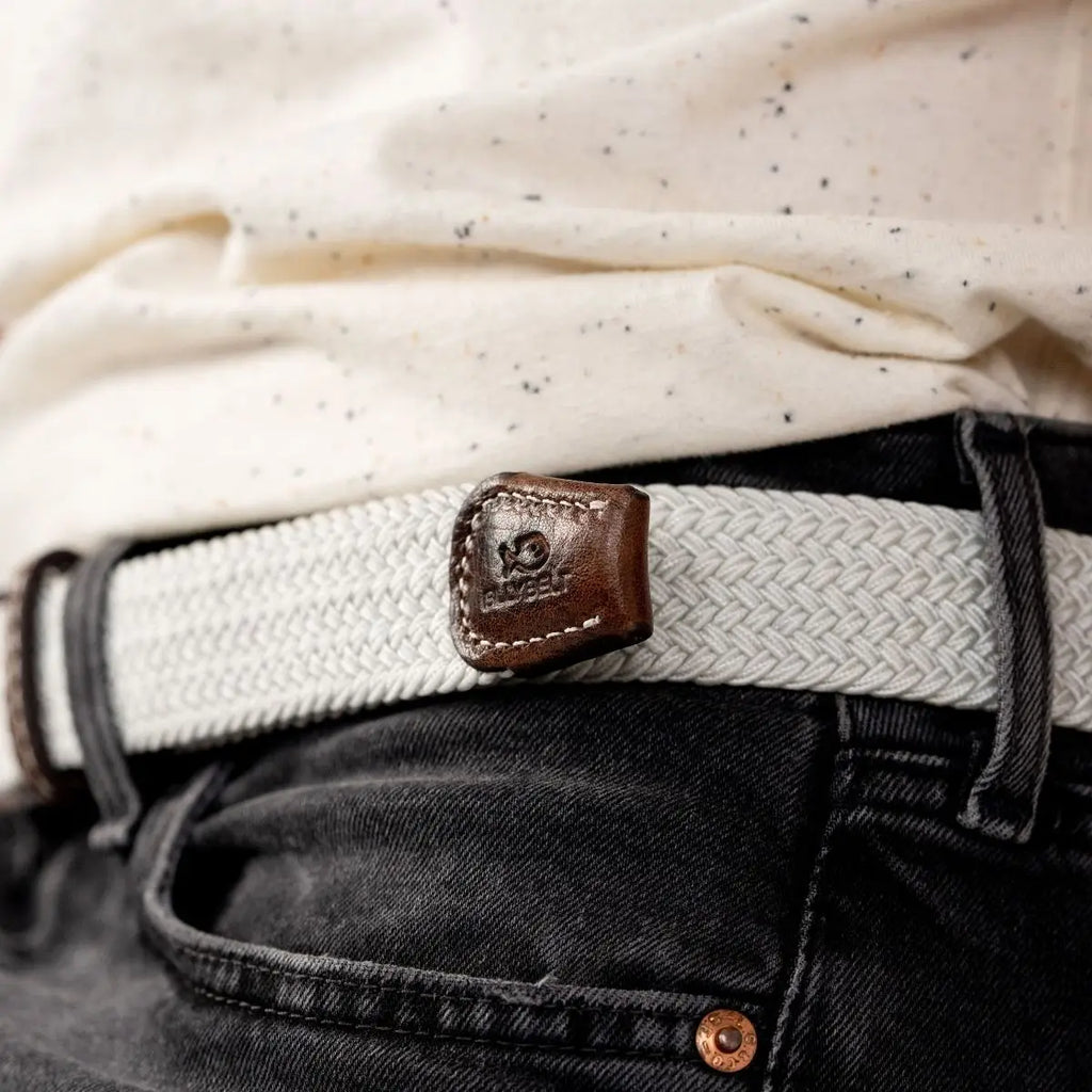 Billybelt Elastic Braided Belt | Coco White