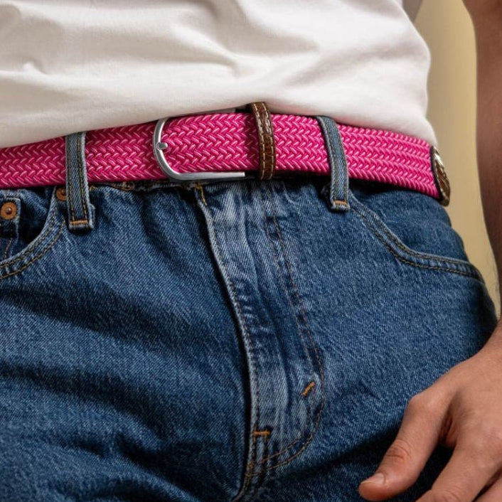 Billybelt Elastic Braided Belt | Pepe (Pink)