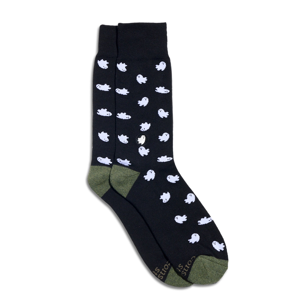 Black Ghost Socks That Support Mental Health