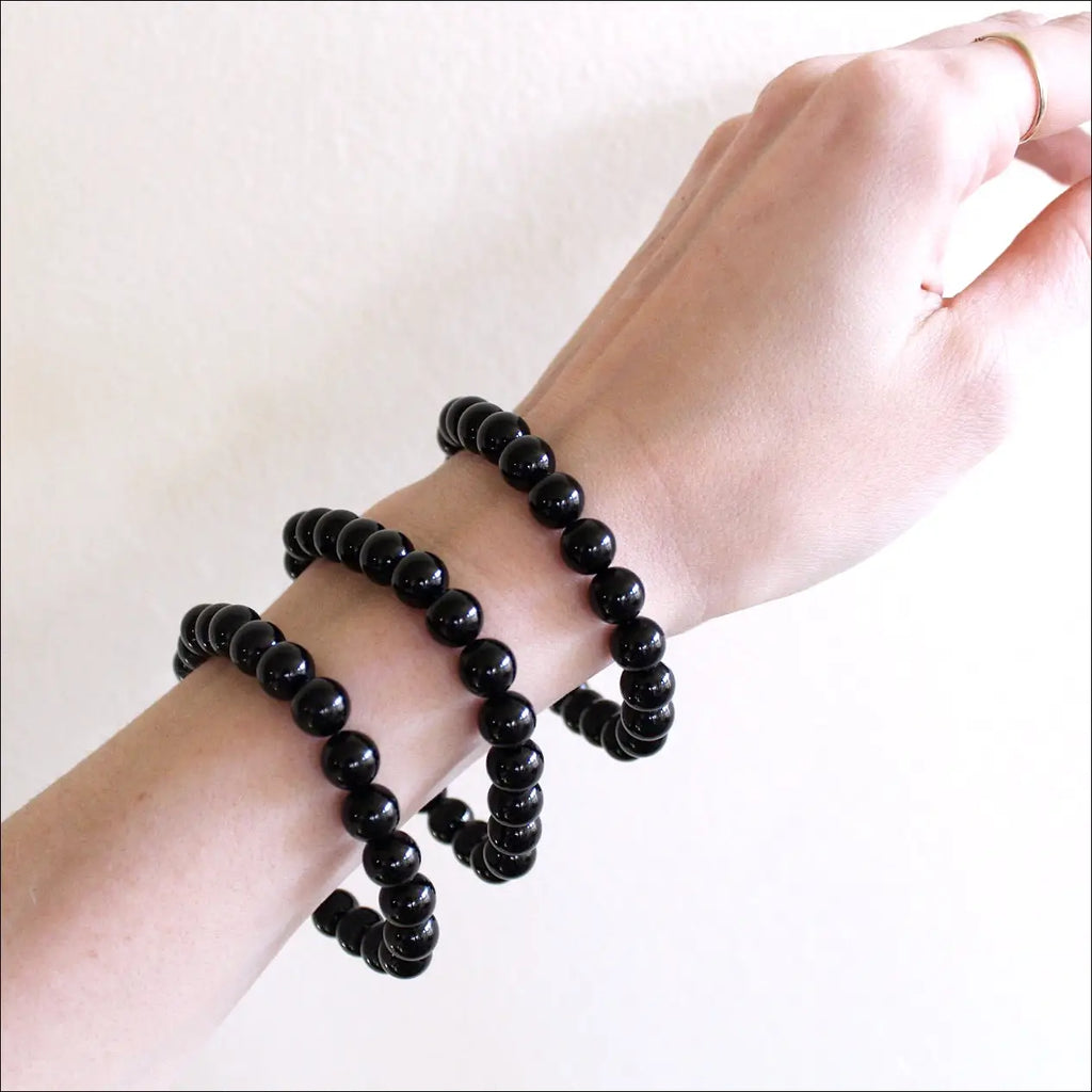 Black Onyx Gemstone Beaded Bracelet