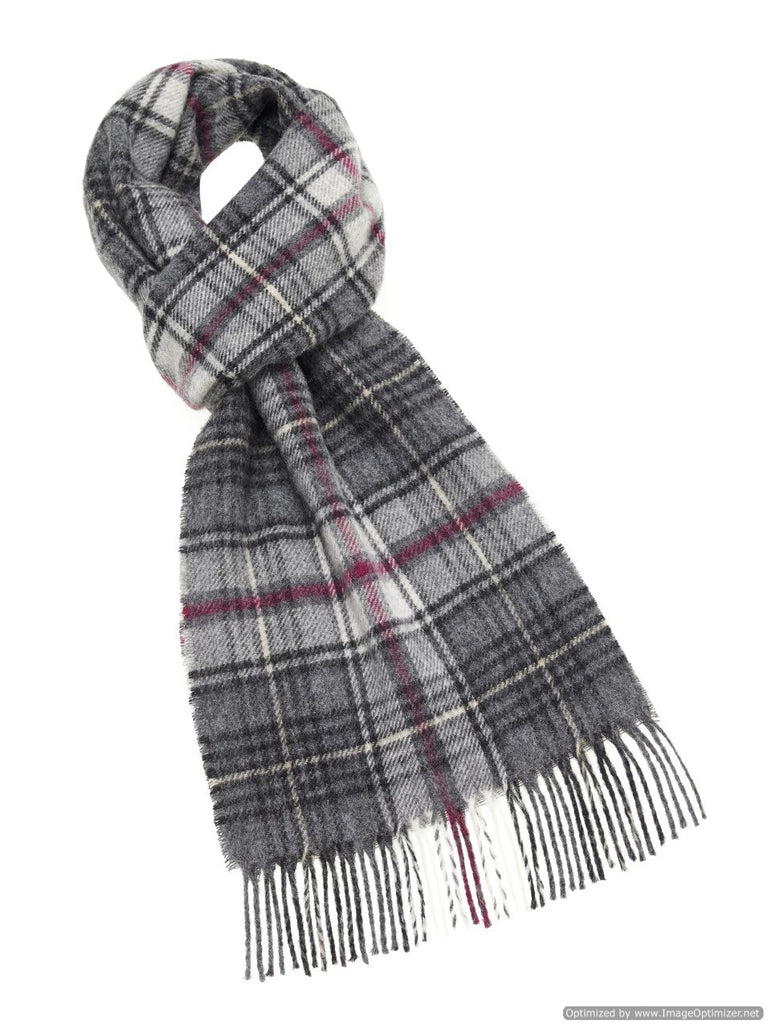 Canterbury Gray/Pink Merino Lambswool Scarf