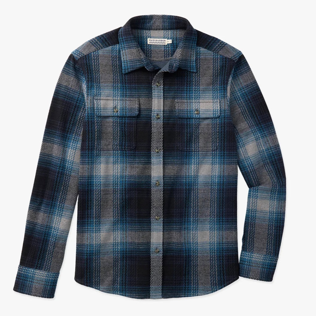 Dunewood Wave Wash Blue Plaid Flannel