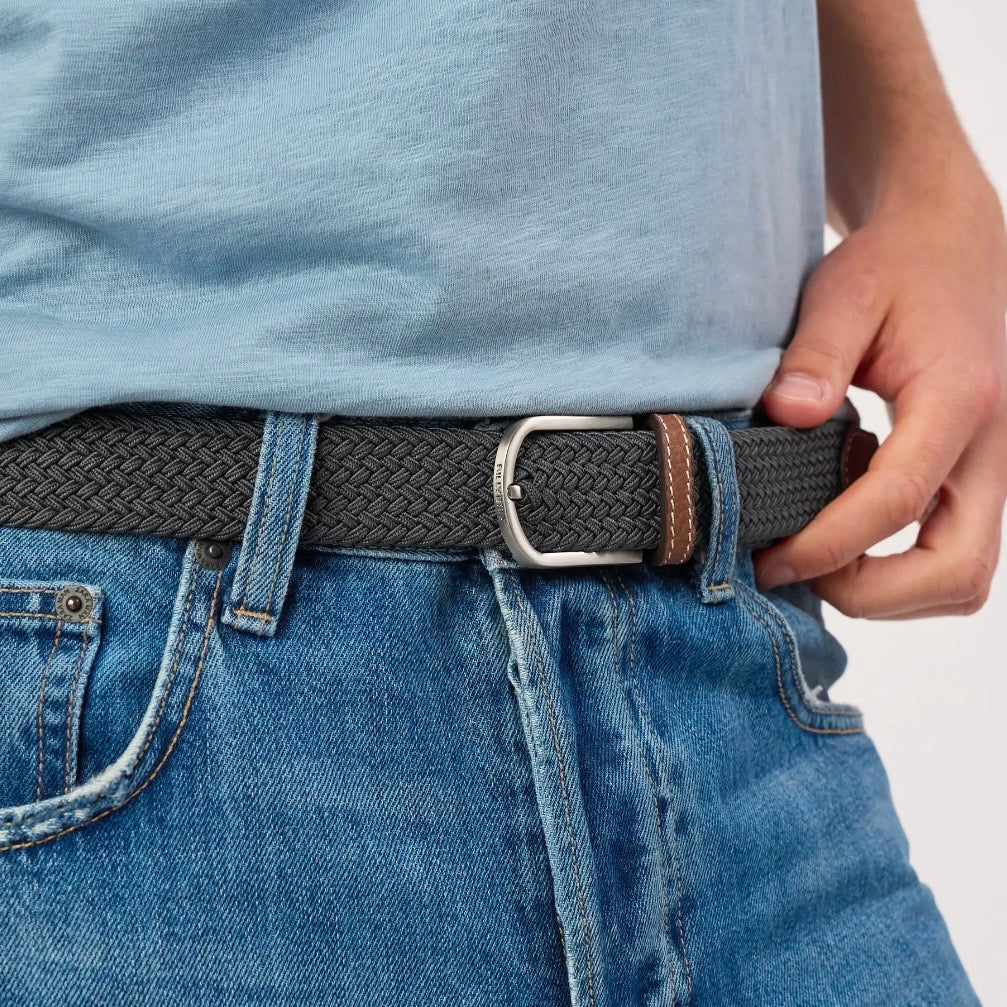Billybelt Elastic Braided Belt | Flannel Grey