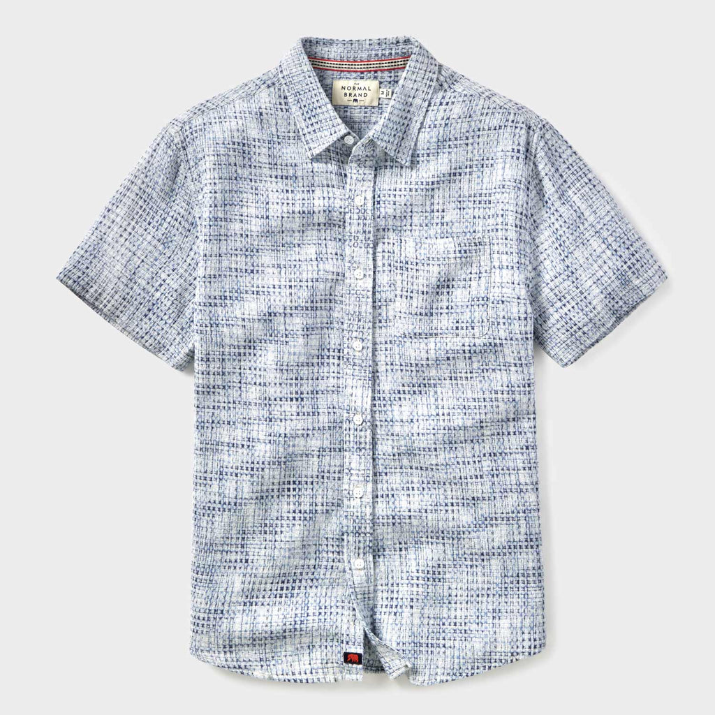 Freshwater Short Sleeve Button Up | Multi Blue