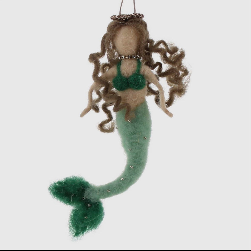 Mermaid Felted Ornament