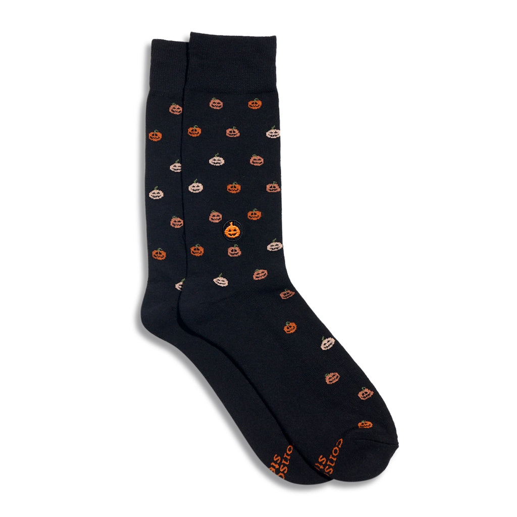 Black Jack-O-Lantern Socks That Support Mental Health