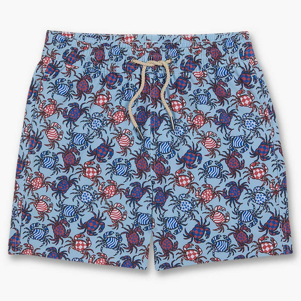 Kids Bayberry Swim Trunks | Plaid Crabs