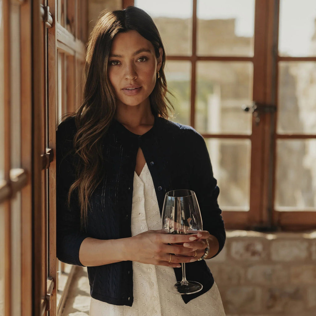 Ravello Fine Guage Cardigan | Navy