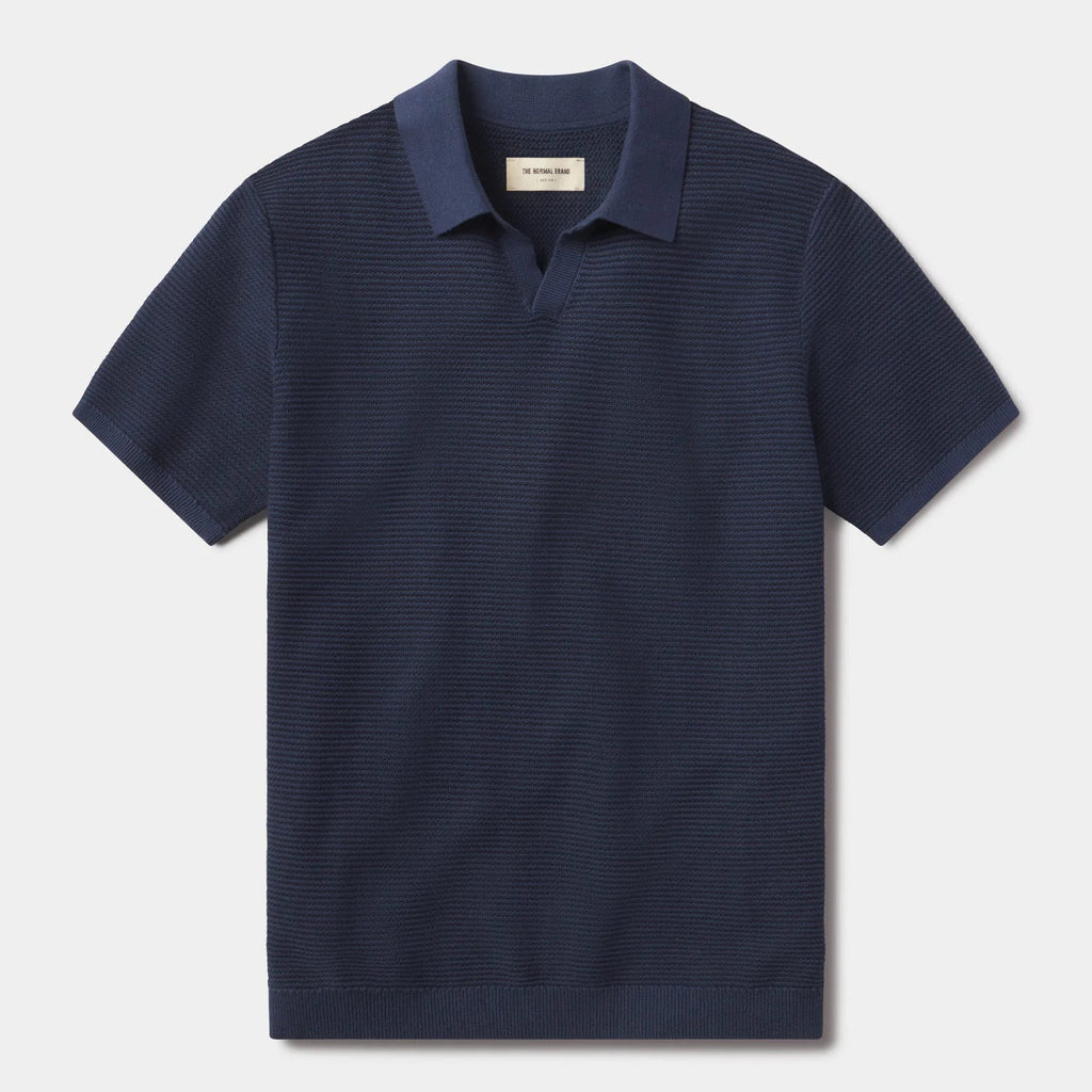 Robles Birdseye Knit Polo | Denim-Dark Navy