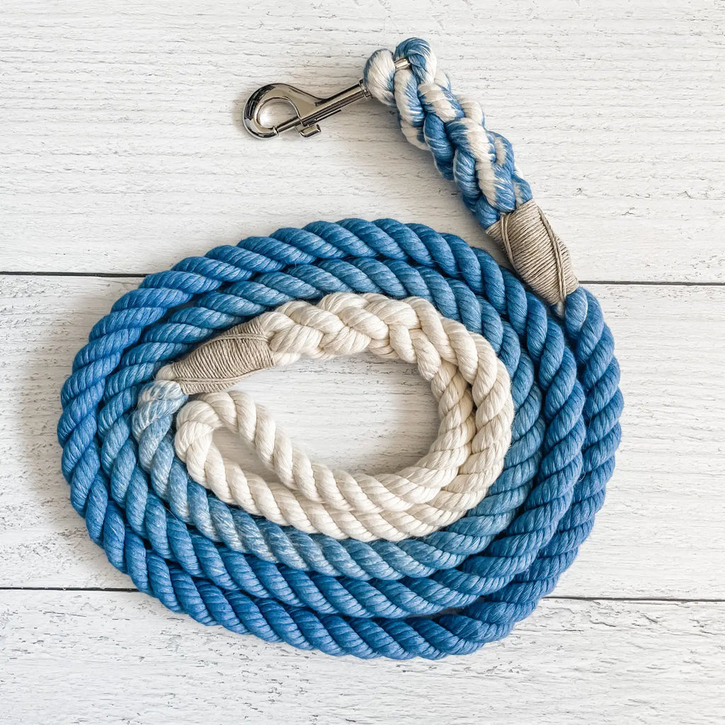 Royal Blue Organic Cotton Rope Dog Leash