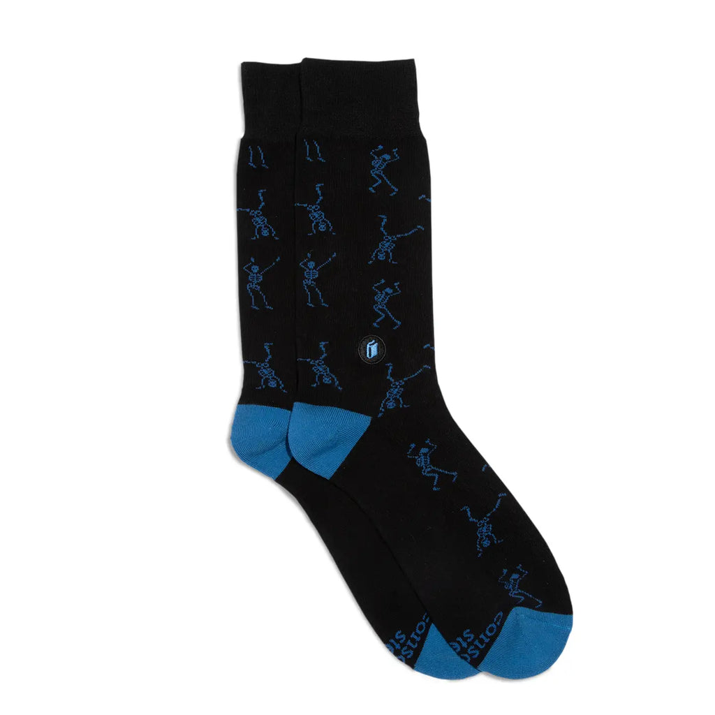 Skeleton Black Socks That Give Books