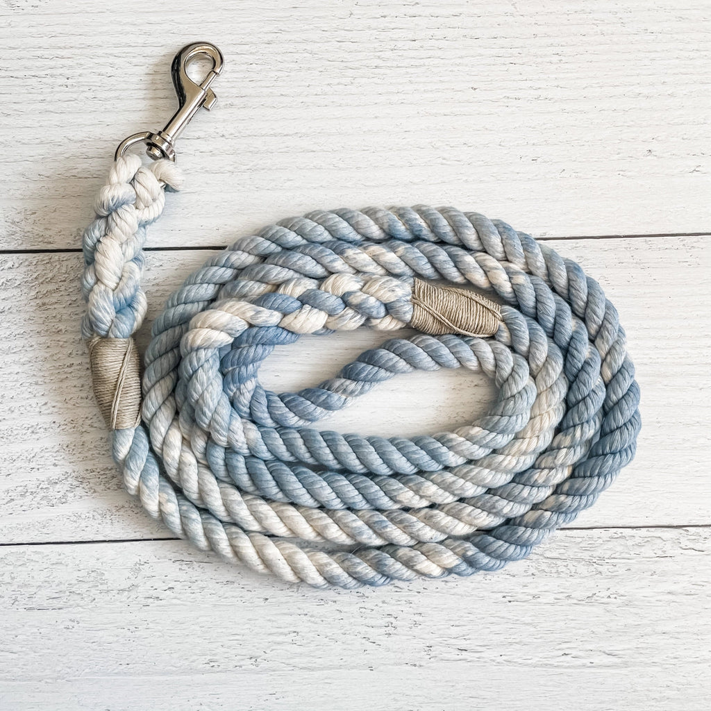 Sky Blue Organic Cotton Rope Dog Leash