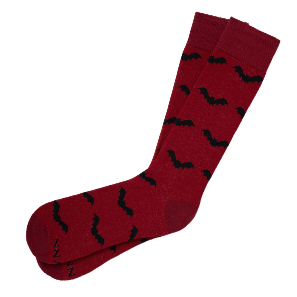 Batty Bat Cotton Socks (Red)