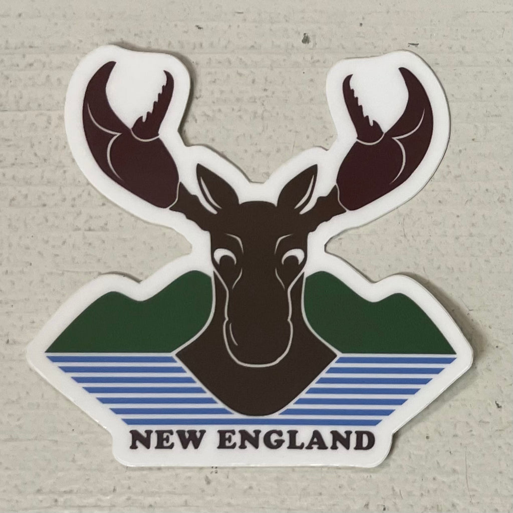Lobster Moose New England Sticker