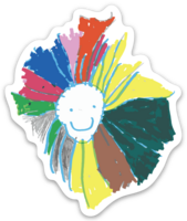 Vibe Happy Sunburst Sticker