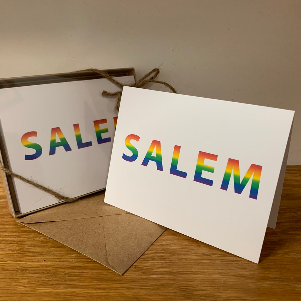 Salem, MA Rainbow Greeting Card