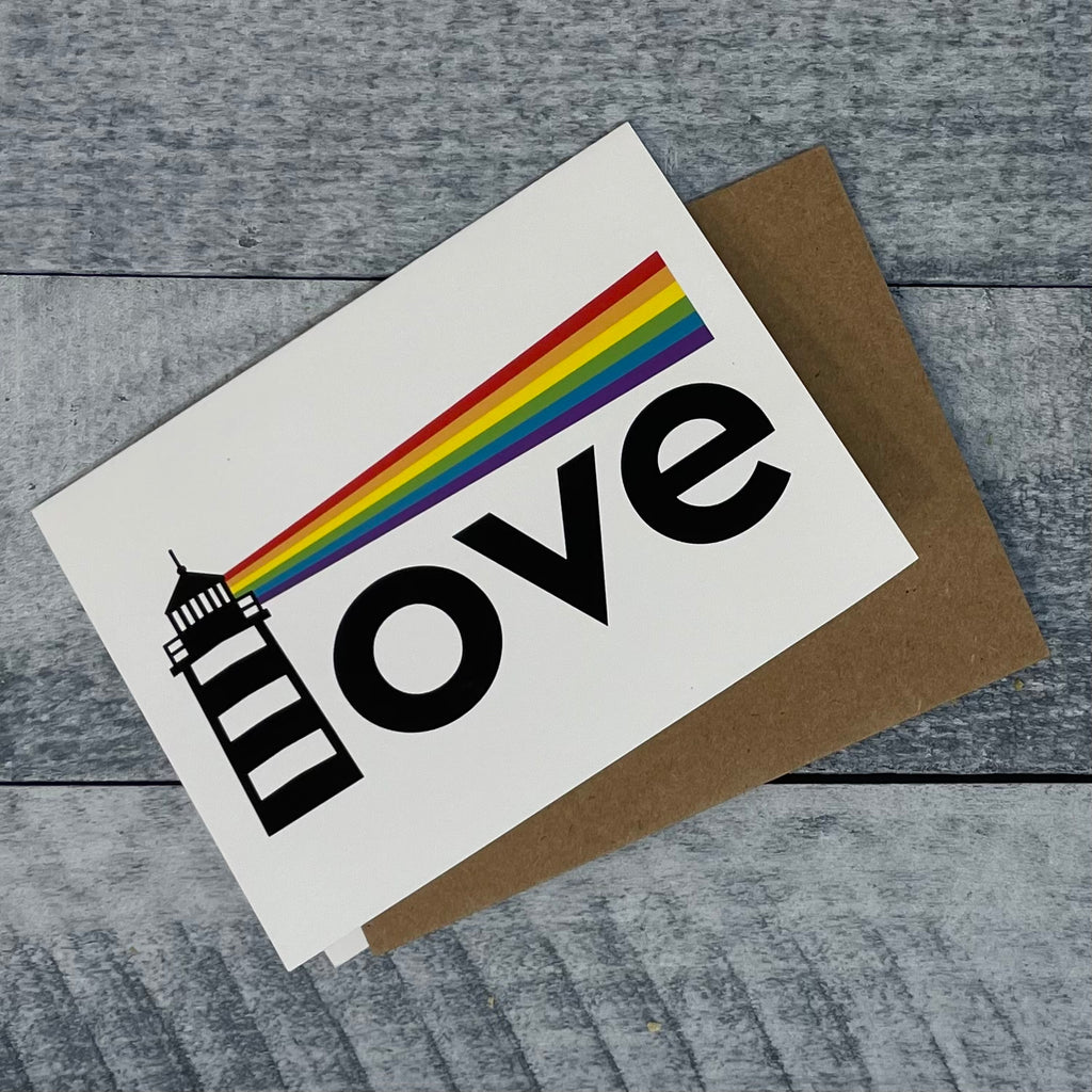 Love Lighthouse Rainbow Greeting Card