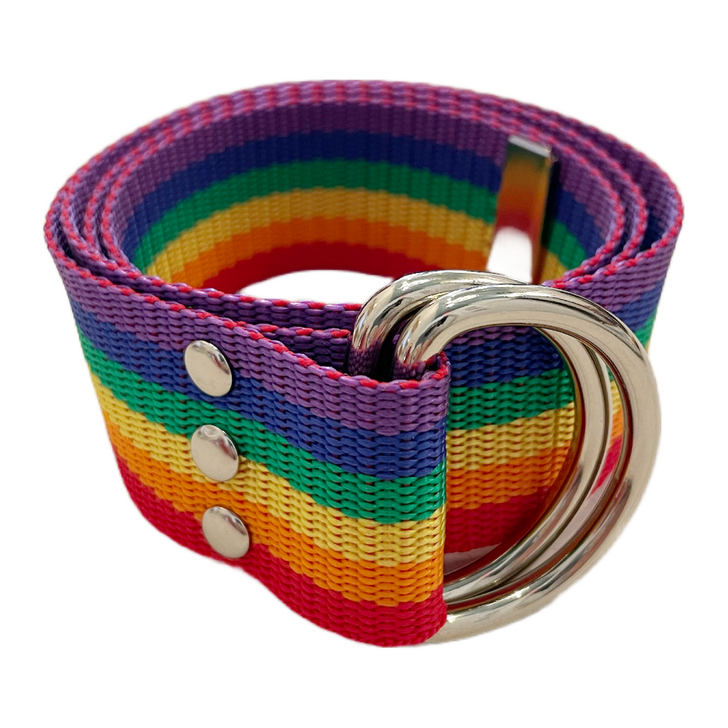 Rainbow Pride D-Ring Belt