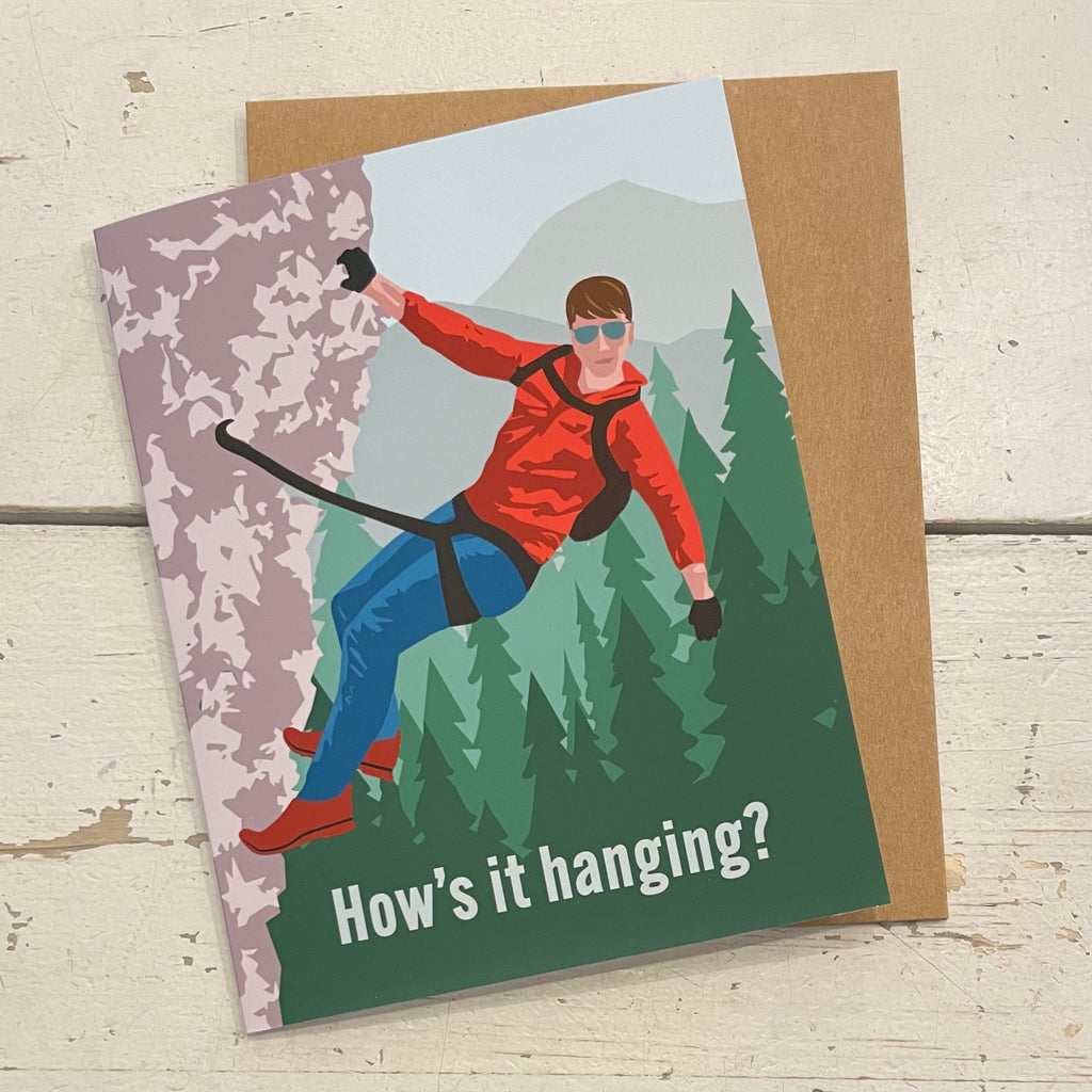 "How's It Hanging?" Rock Climbing Greeting Card